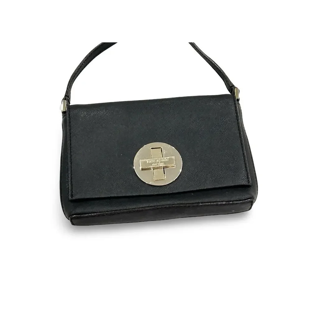 Kate Spade Sally Newbury Crossbody Shoulder Bag Black Saffiano Leather Small